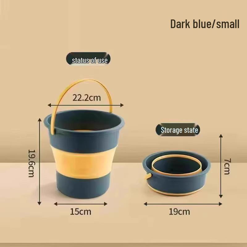 Durable Folding Portable Multi-Use Plastic Bucket: Ideal for Laundry, Outdoor Fishing, Car Storage, and More