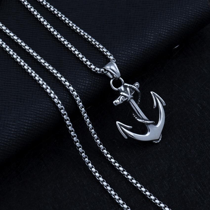Anchor Necklace Silver Steel Chain 315