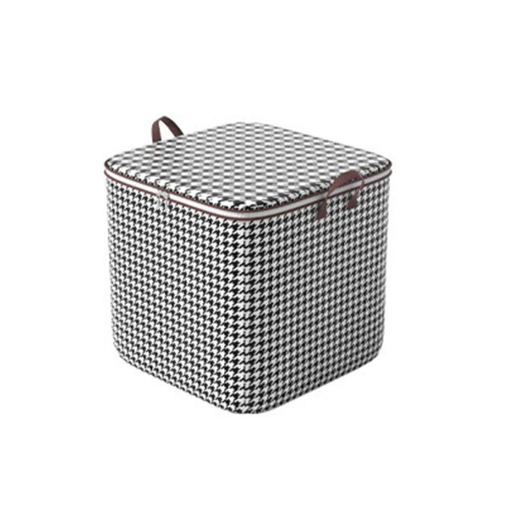 Houndstooth Storage Bags for Clothes Quilts 180L Non-Woven Fabric Foldable Moving Packing Storage Box with Handles