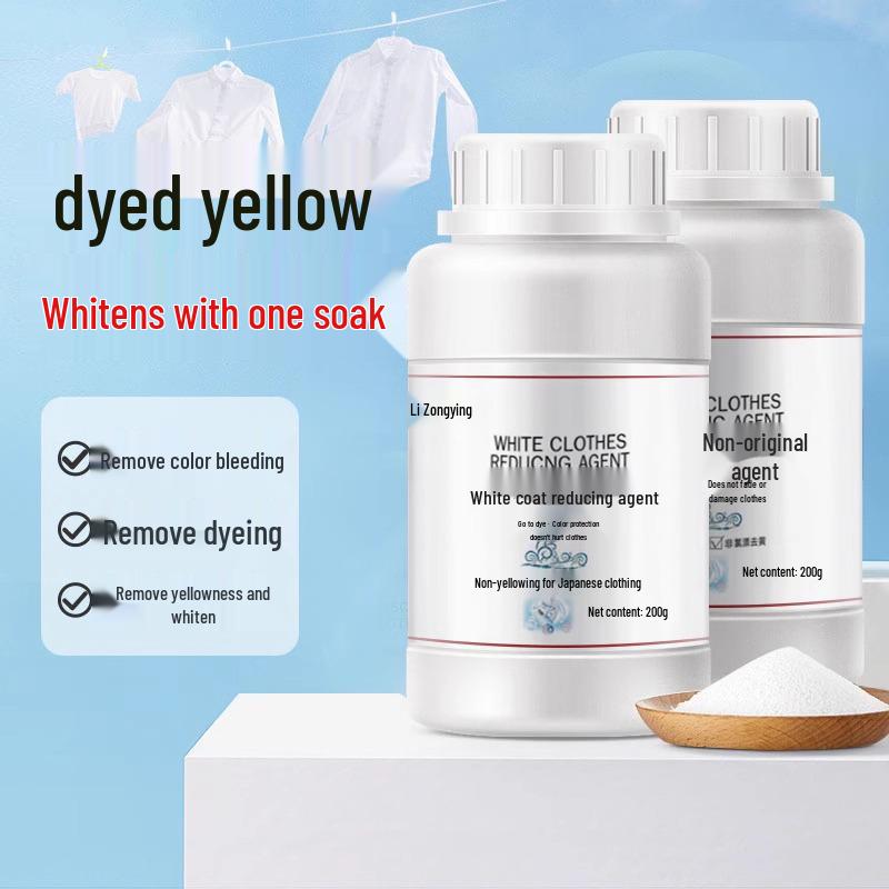 Restore White: Whitening Bleach Powder & Dye Remover for Clothes