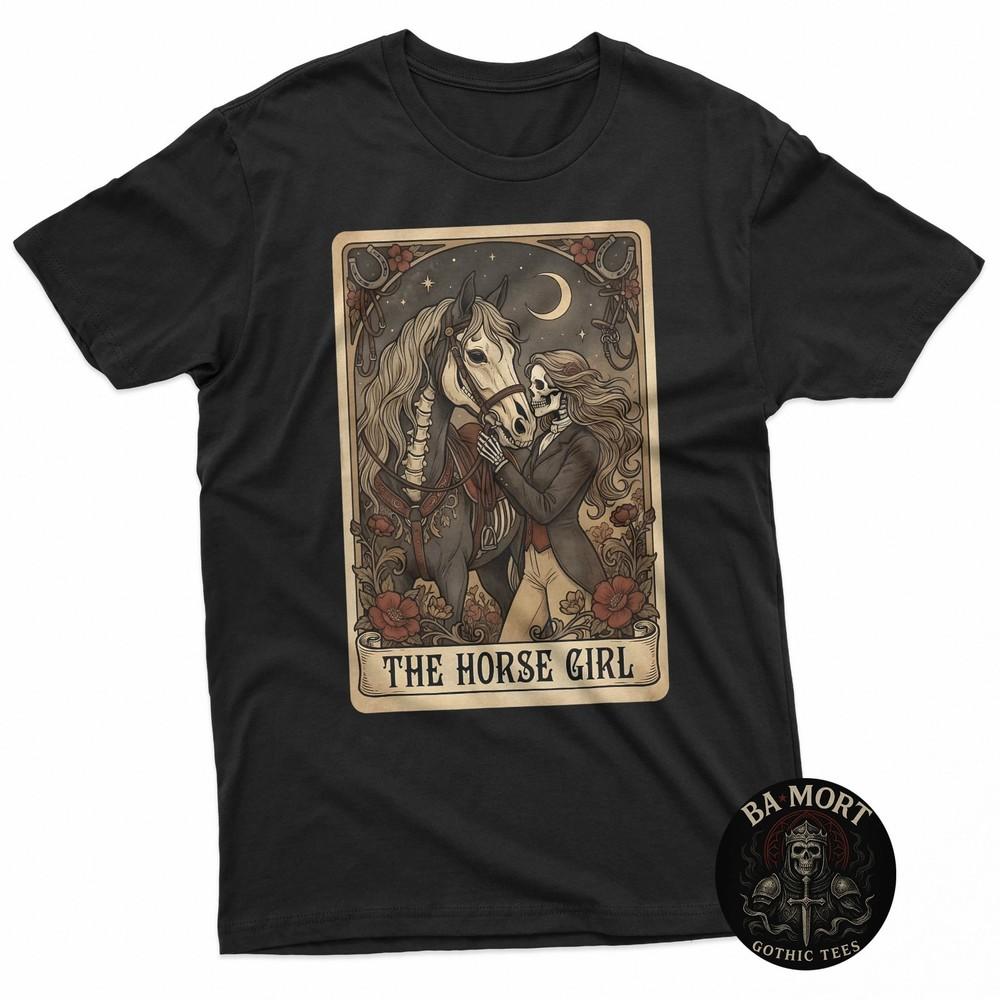 

The Horse Girl Tarot Card Gothic Vintage Equestrian Art TShirt Unisex T-Shirt XXL