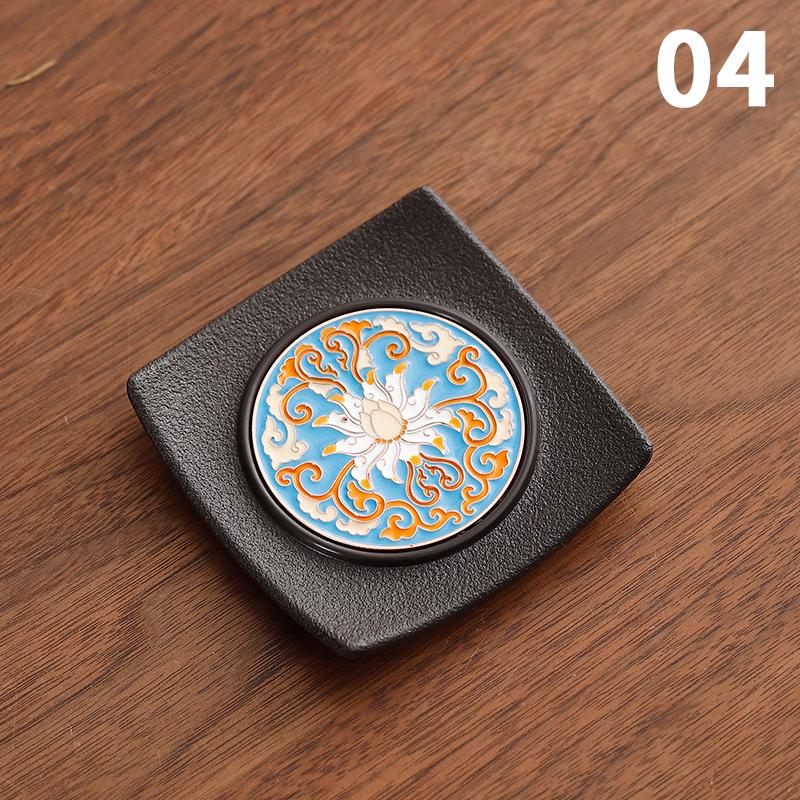 Enamel Chinese Style Coaster Square Non-slip Heat Insulation Tea Cup Mat Tea Ceremony Kung Fu Tea Pads Tea Set Accessories