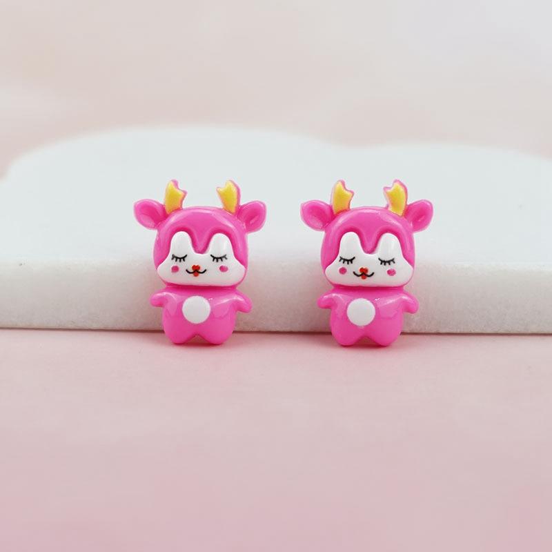 20pcs Colorful Resin Cartoon Deer Animal Flatback Cabochon Scrapbook Craft DIY Accessory Decor Figurine