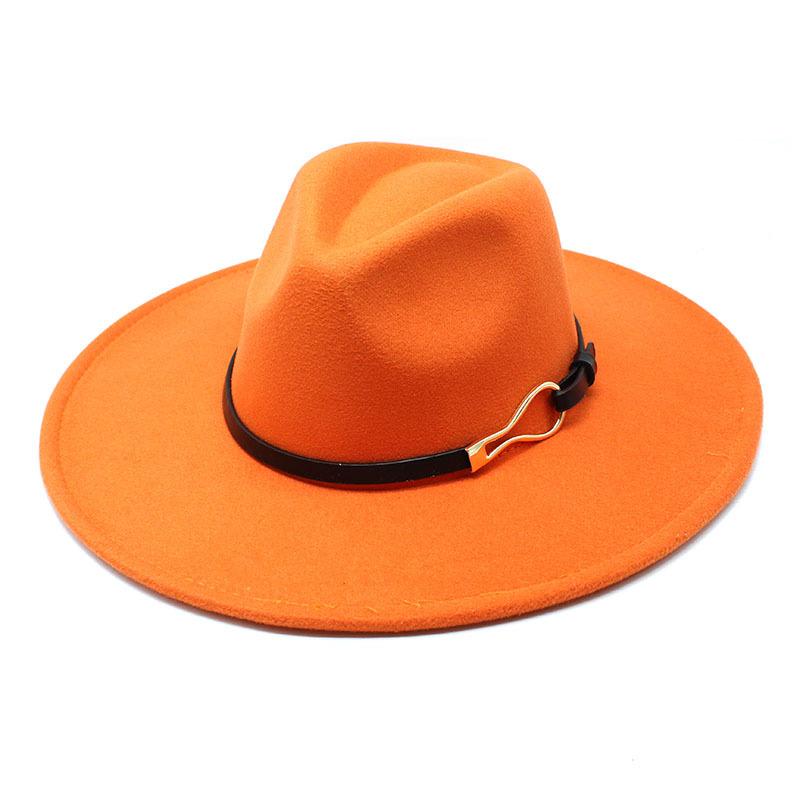 Big Eaves Peach Heart Bump Top Woolen Metal Buckle Top Hat Men'S And Women'S Jazz Hat British Felt Hat