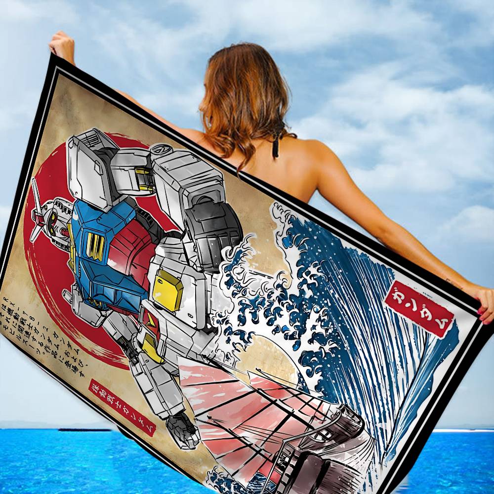 Animation Sci-Fi G-GUNDAMES Microfiber Beach Towel Absorbent Quick Dry Soft Yoga Swimming Resort Mountain Climbing Towel