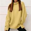 Women's Fashion Solid Color Long Sleeved Round Neck Pullover Casual Sweatshirt Top