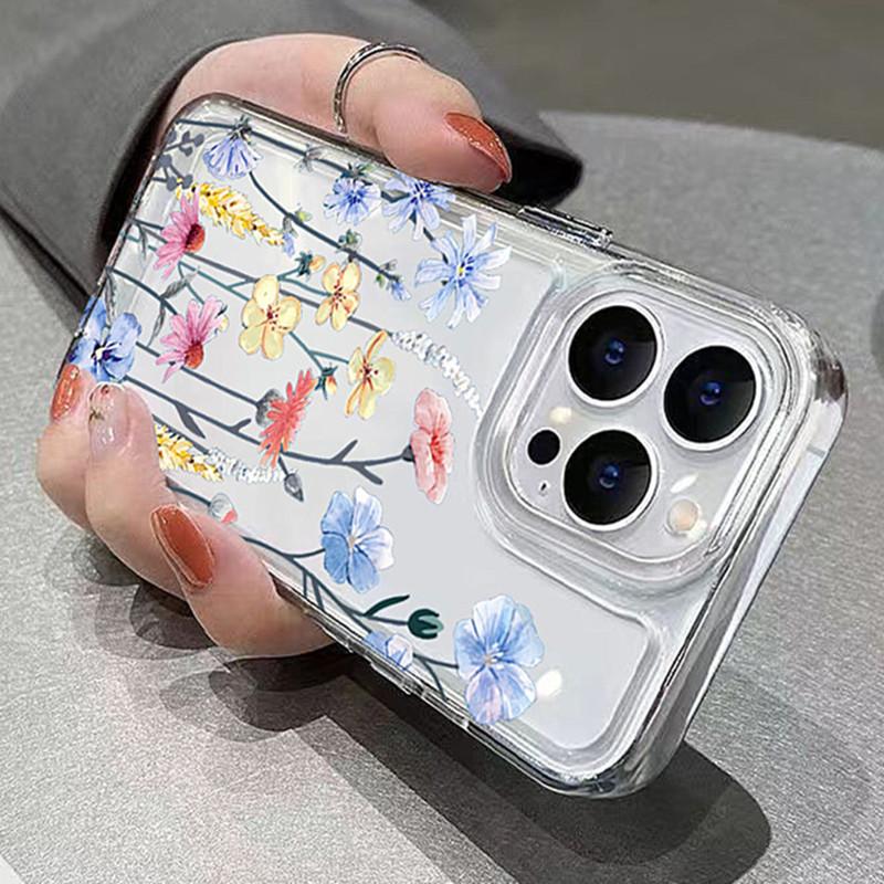 Case For Xiaomi 14 cases Poco F6 Case Clear Flower Phone Case For Xiaomi Poco M6 X6 X5 F5 Pro Mi 11 Lite 14T 13T 13 12T 12 Cover