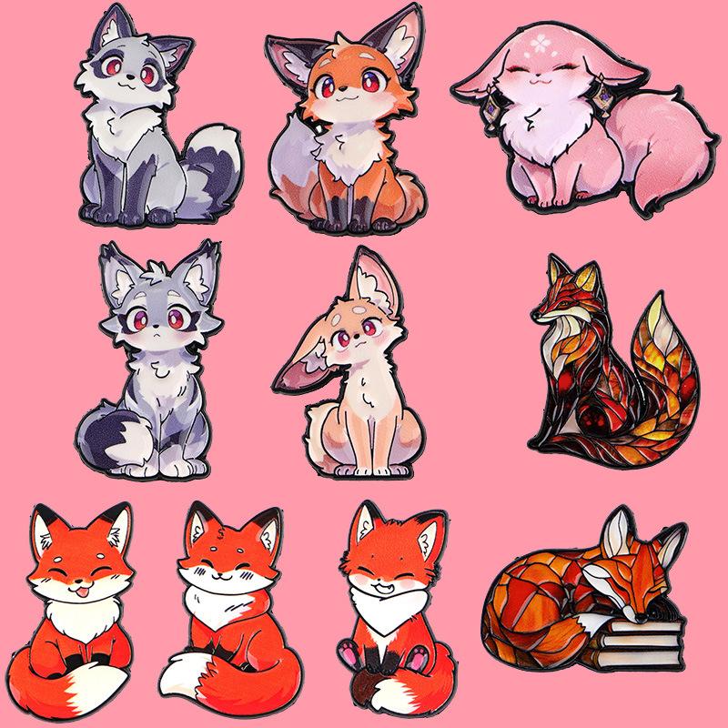 Brose Smălțuite Drăguțe Vulpe Broșă Metalică Rucsac Pălărie Geantă Guler Insigne Rever Colecție Bijuterii Cadou