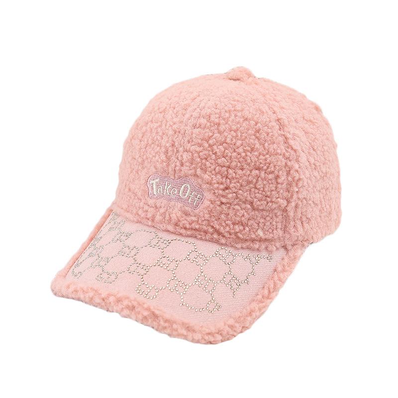 New Winter Women's Hat Versatile Imitation Lamb Fur Thickened Warm Baseball Cap for Women Fashionable Women's Black Baseball Cap