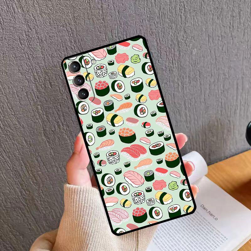 Kawaii Sushi Crowd Phone Case For Samsung Galaxy S24 Ultra S20 S21 S22 S23 S25 Plus S9 S10 S24 S25 FE Cover