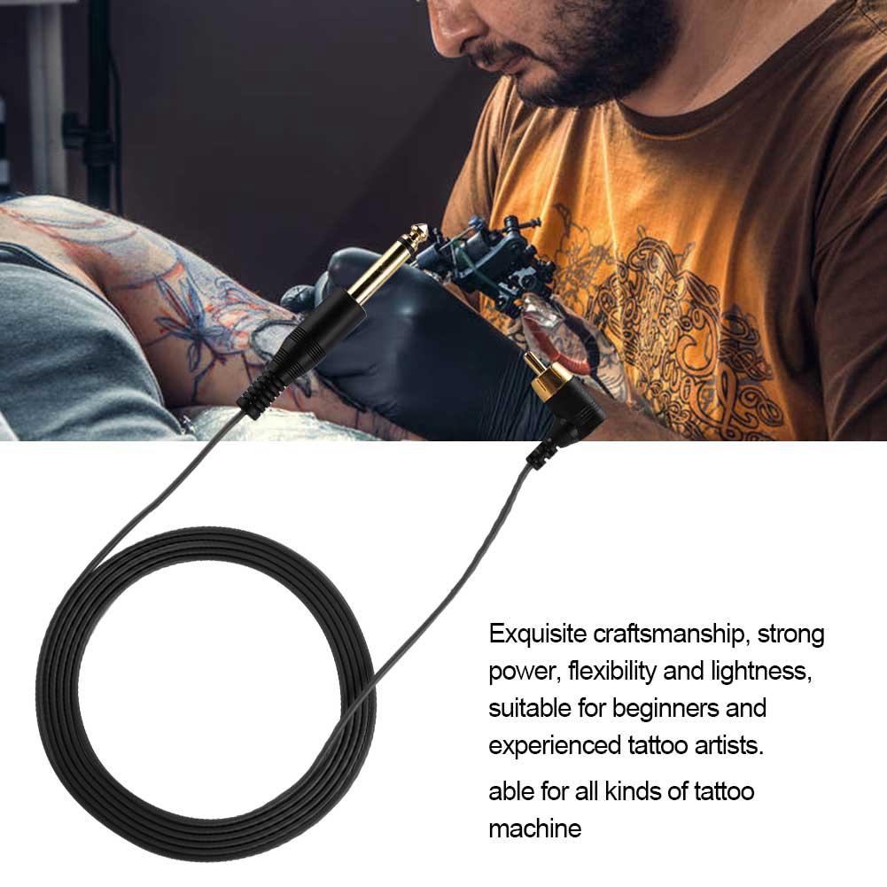 Right Angle Tattoo Clip Cord RCA Cable Line Tattoo Machine Power Supply Accessory (Black)