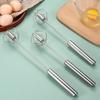 Fruste per uova in acciaio inox, sbattitore manuale per uova, agitatore per uova auto-girevole, utensili da cucina per uova