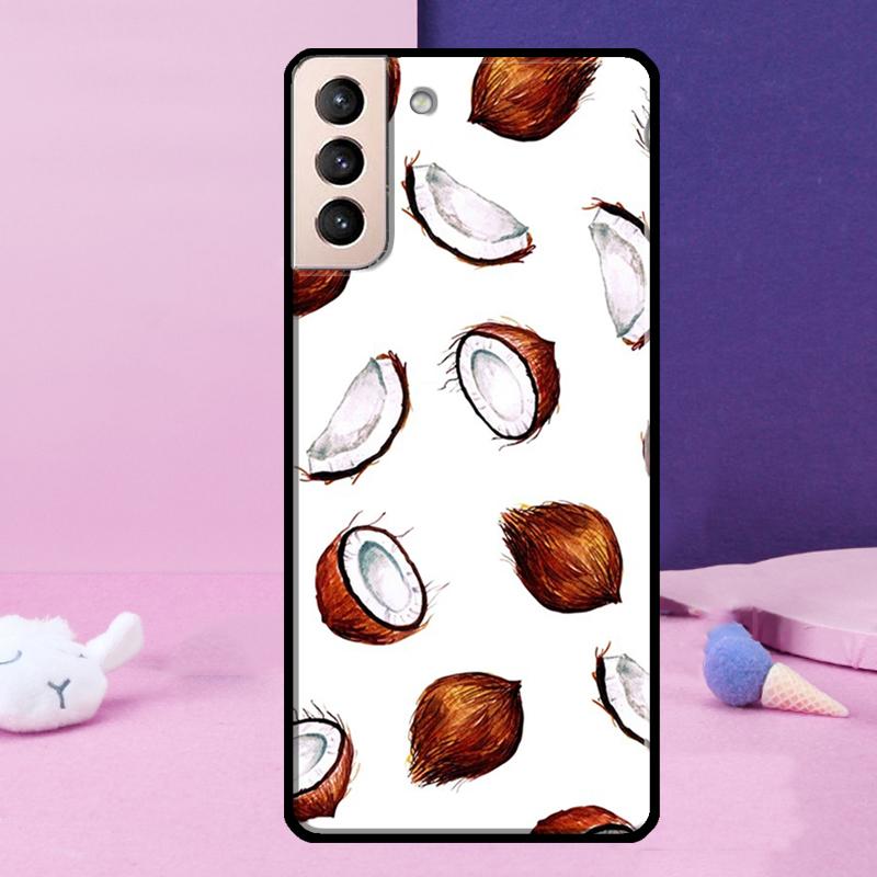 Summer Fruit Coconut Phone Case For Samsung Galaxy S25 S24 Ultra S9 S10 S20 S21 S22 Plus S23 FE S24 FE Cover