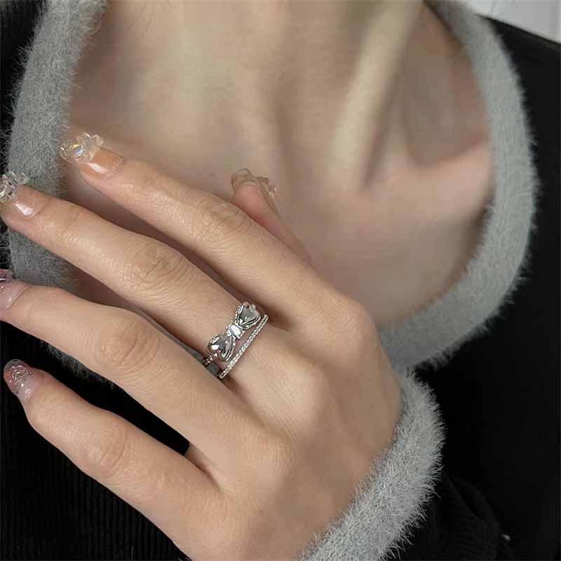 Elegant Adjustable Butterfly Zirconia Ring - High-End Fashionable Style Adjustable Open