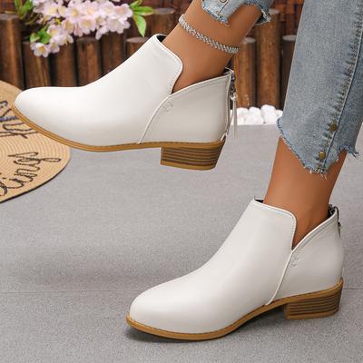 Chaussures plates basses de style britannique pour femmes, couleur unie, fermeture éclair, bride arrière, talon épais, style fin pour toutes les saisons, taille 36-43