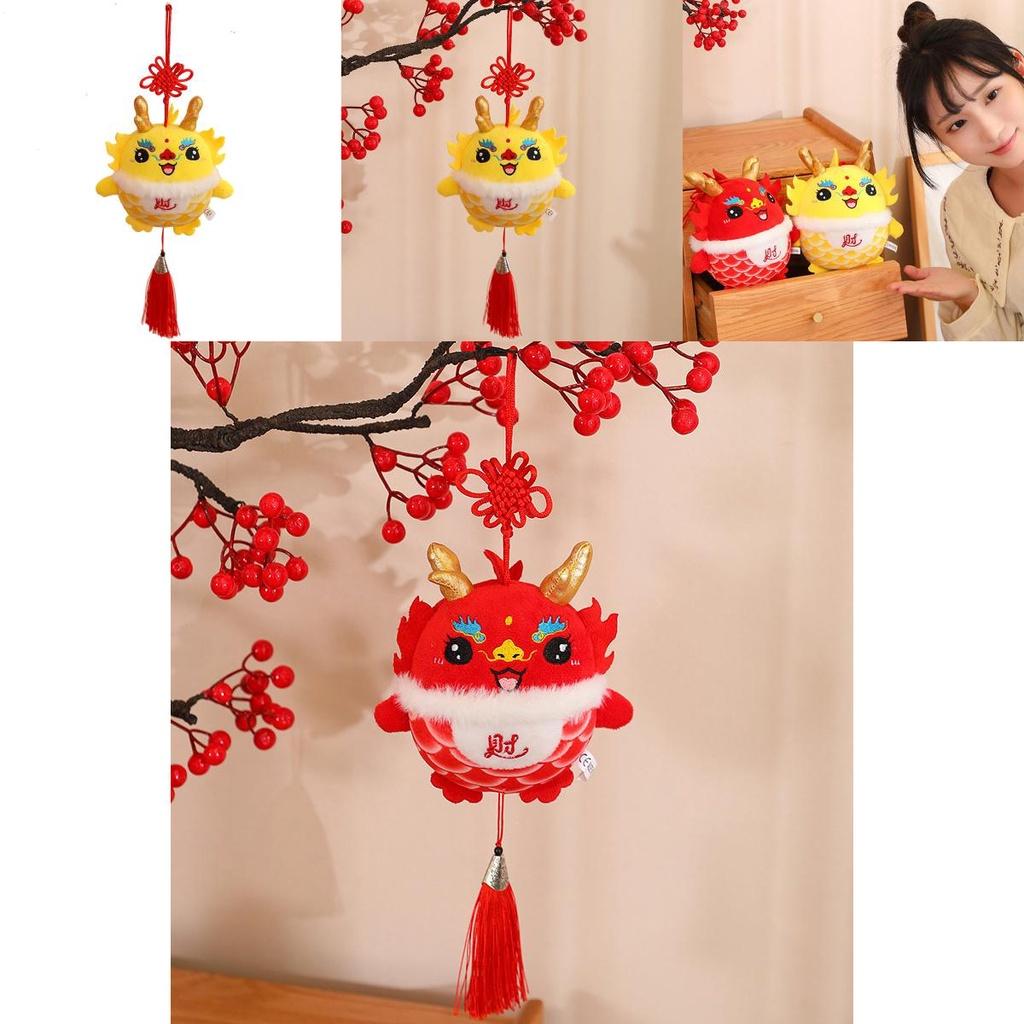 Good Luck Dragon Plush Toy Mascot Doll Red Fortune Dragon Pendant Gift Doll
