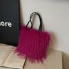 Plush bag women's autumn and winter new versatile shoulder handbag casual high-end plush bag