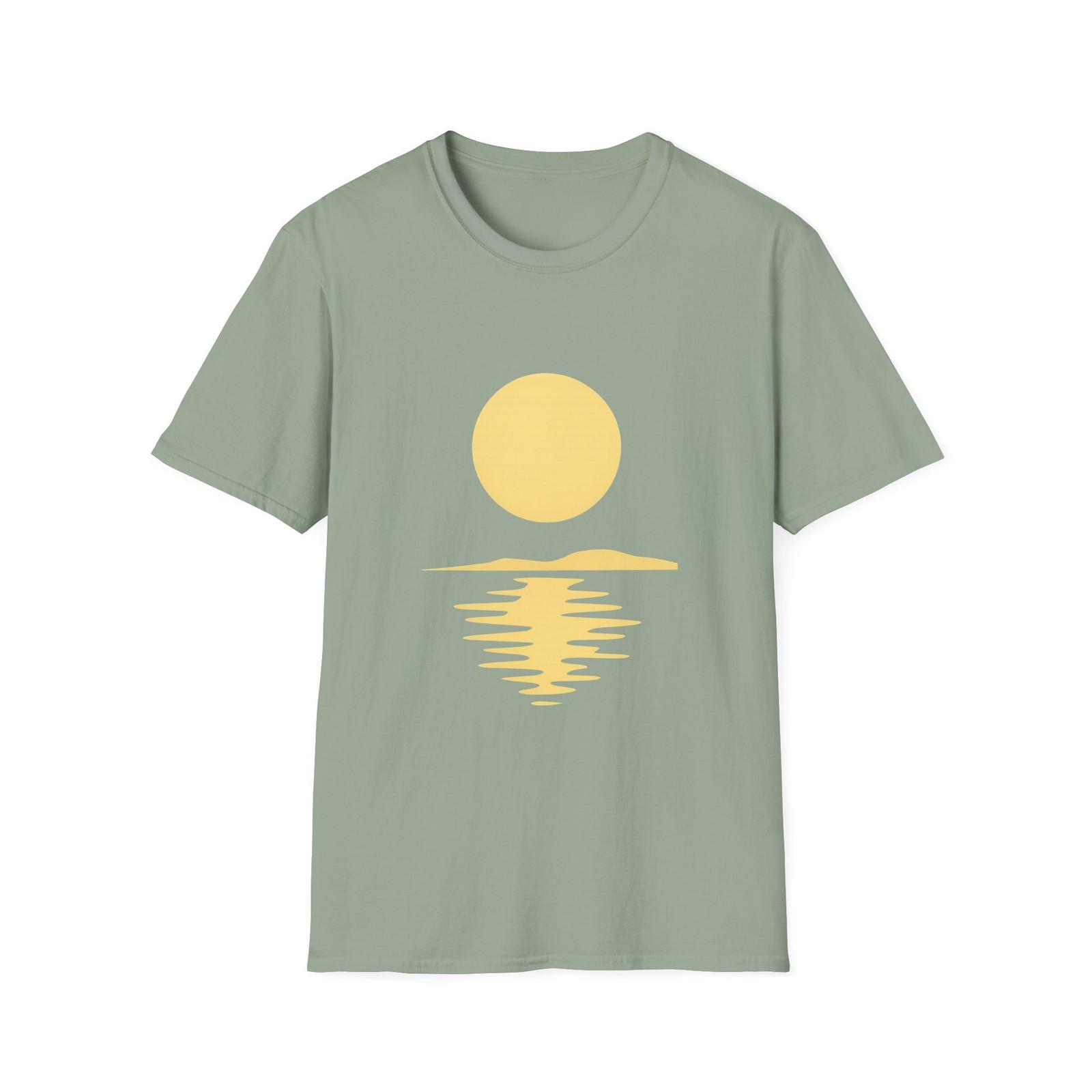 Unisex Softstyle Sun Reflection T-Shirt Mens Womens Tees Top | Minimalist Sunset 3XL
