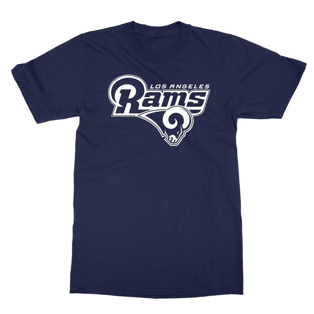 Unisex Shirt Cotton Oversize Large Size LA Rams NFL Football Los Angeles Unisex Tee Tshirt Navy Kupp Stafford Medium M