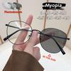 High-grade Large-frame Metal Myopia Glasses Women Men Simplicity Casual INS Style HD Trend Protect Eyes Eyeglasses 0 To -4.0