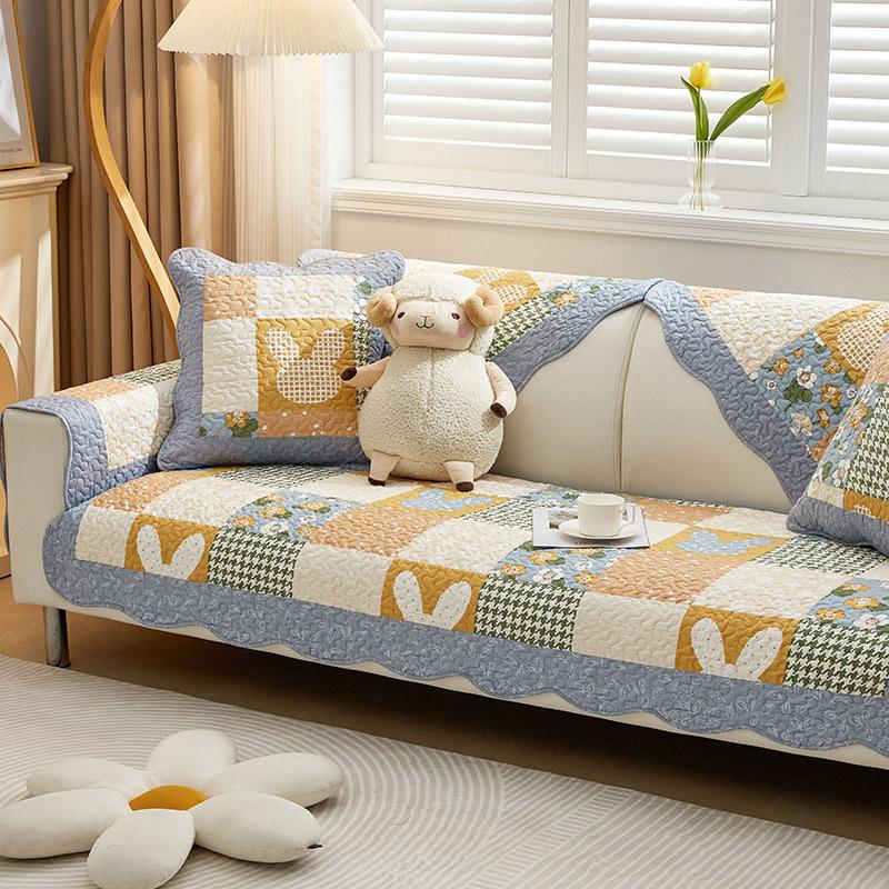 Cotton Sofa Cushion for All Seasons, Pure Cotton Non-slip, New Classic Leather Sofa Cover, Seat Cushion Cover, Cloth Towel