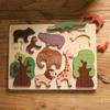 Children's Toy Animal Jigsaw Puzzle Hand Grab Panel Early Education Puzzle Block Matching Cognitive Wooden Jigsaw Puzzle Stack