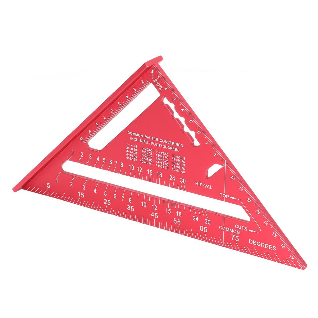 Woodworking Triangle Aluminum Alloy Electrophoretic Paint Clear Scale Triangle Carpenter Square Red