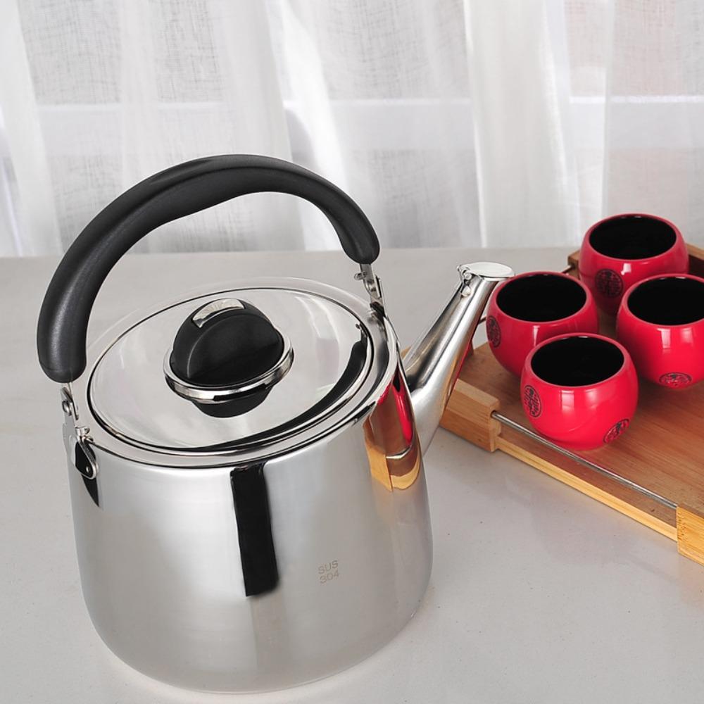 Stainless Steel Boiling Water Kettle 2/4/6/8L Tea Pot Drinkware Whistle Kettle Induction Cooker