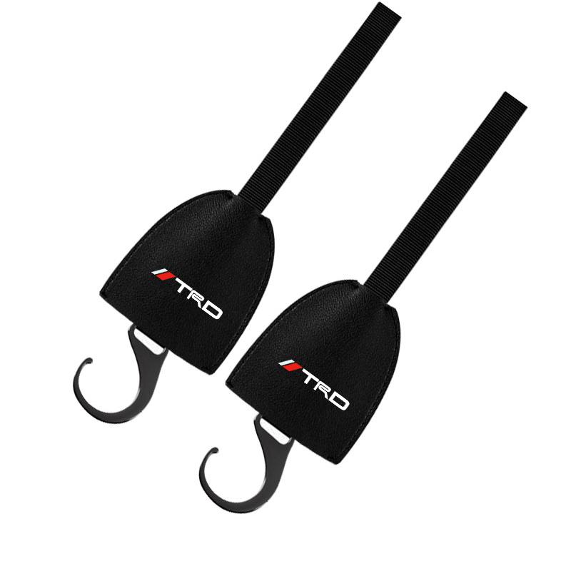 Leather Car Seat Back Hooks Portable Hanging Bag Rack for Toyota TRD GR Corolla CHR Rav4 Yaris Auris Avensis Car Accessories