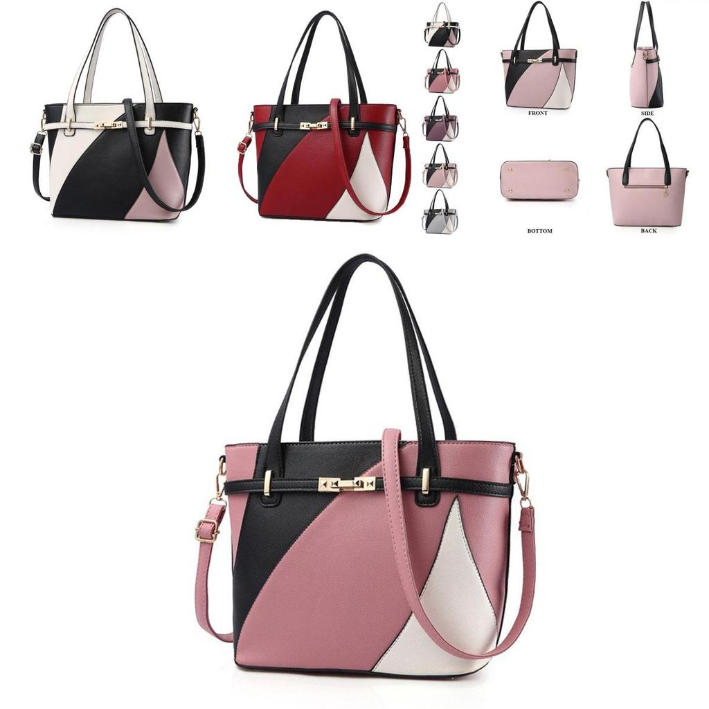 Elegant Pu Patchwork Leather Handbags For Women With Multifunctional Design