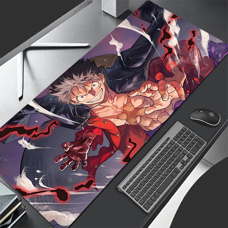 Japan Cool Anime Mouse Pad PC White Gamer Cabinet Keyboard Rug Laptop O-one P-piece L-Luffy 5 Gear Mousepad XL Extended Desk Mat