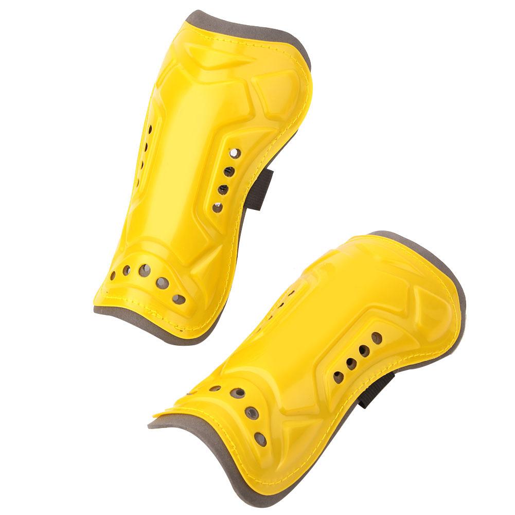 1 Pair Soccer Shin Guards Children Football Training Protection Pads with Buckle Strap(yellow)