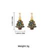 Festive Star Layered Dangle Earrings Women Zinc Alloy Drop With Christmas Tree Hat Design Oil Paint Finish