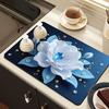 3D Flower Dish Mat Diatomaceous Earth Absorbent Dish Drying Mat Coaster Floral Placemat Insulation Mat for Kitchen Counter Dining Table