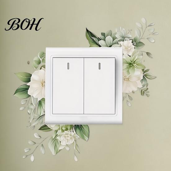 Switch Decal Removable Plants Flower Sticker, Decorative Green Leaf Floral Bunny Light Paint Safe Sticker Socket Decal, DIY Art Murals for Kids Girls