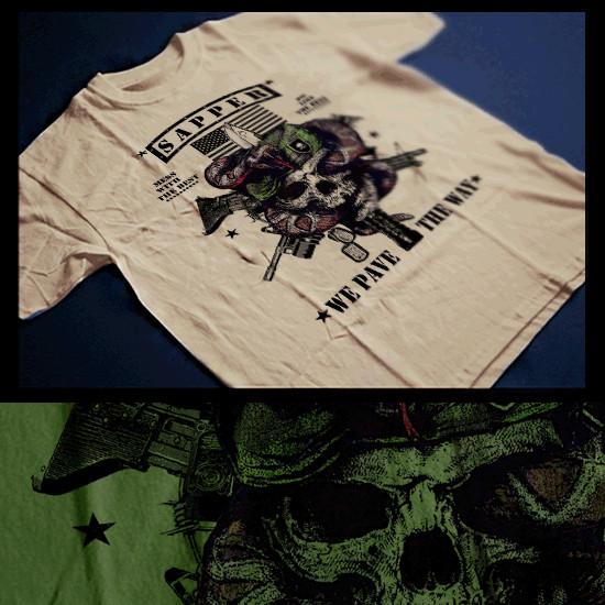 Боевой инженер сапер Военный Эссеонс Ветеран Армии Унисекс Футболка XL