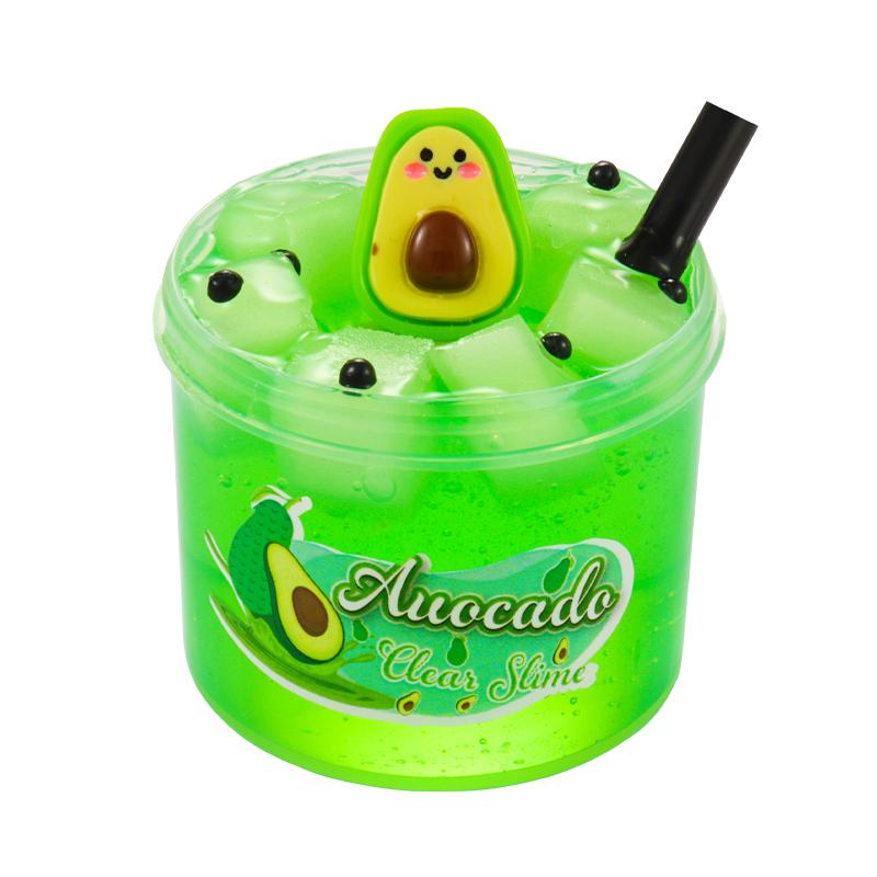 Kit slime croccante a cubo di gelatina trasparente da 2,37 once, morbido, elastico, antiaderente, fai da te, con ciondoli di fango di cristallo, bomboniere per feste, regali