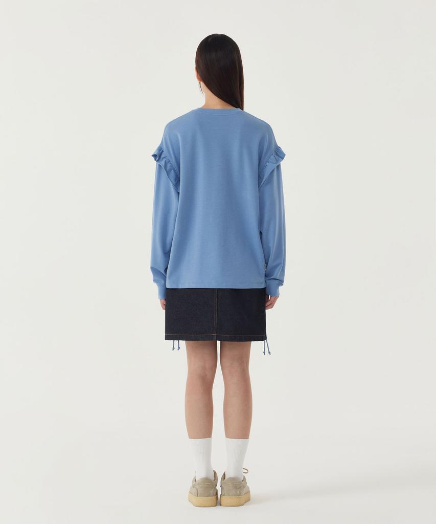 COVERNAT WOMAN Shirred Sweatshirt Dusty Blue