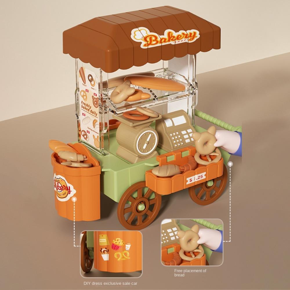 Luminous Mini Bread Truck Dessert Stand Children's Food Stand Truck Toy  Doll House