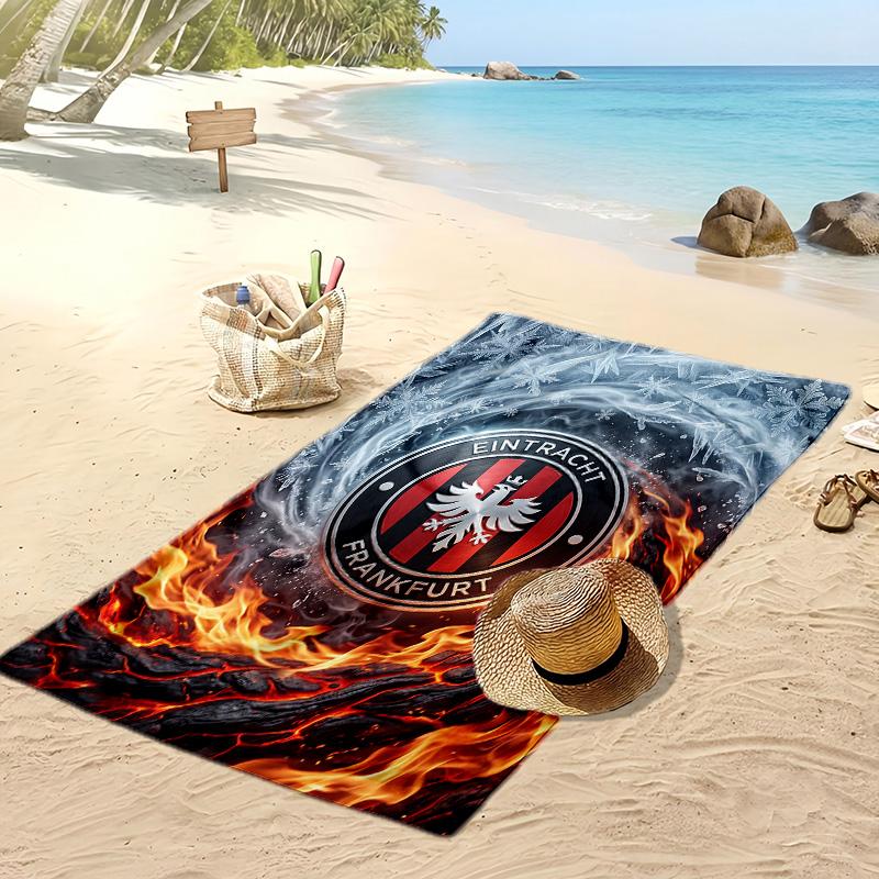 Πετσέτα Παραλίας Ποδοσφαιρική Εκτύπωση Eintracht Frankfurt, Μεγάλη Μαλακή Πετσέτα Γρήγορου Στεγνώματος για Παραλία Κάμπινγκ Κολύμπι