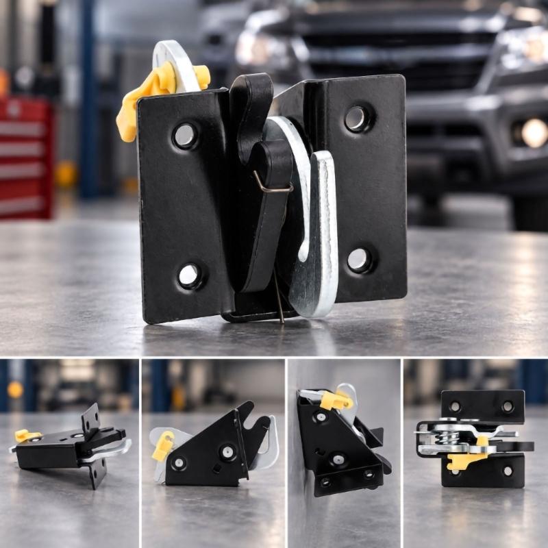 1213456789 Hook and Spring Vehicle Lock Mechanism for S10 Pickup Models, Part Number 15768951 with Four Hole Replacement Installation Format