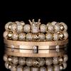 2026 Double Crown Bracelet Set Couple Micro Diamond Ball Bracelet