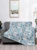 Coral Fleece Throw Blanket for Couch Decor Perfect Miniature Schnauzer Plush Salt and Pepper Theme Home Bedding Textile
