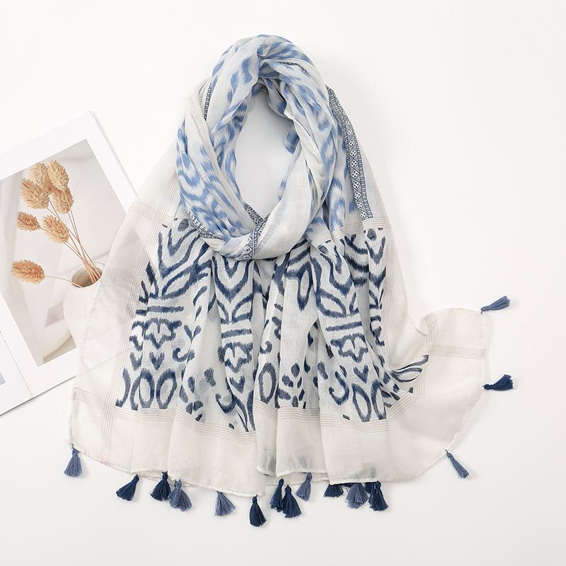 

Богемный красочный женский шарф с кисточками - Идеально подходит для морских отпусков и защиты от солнца 185x90cm