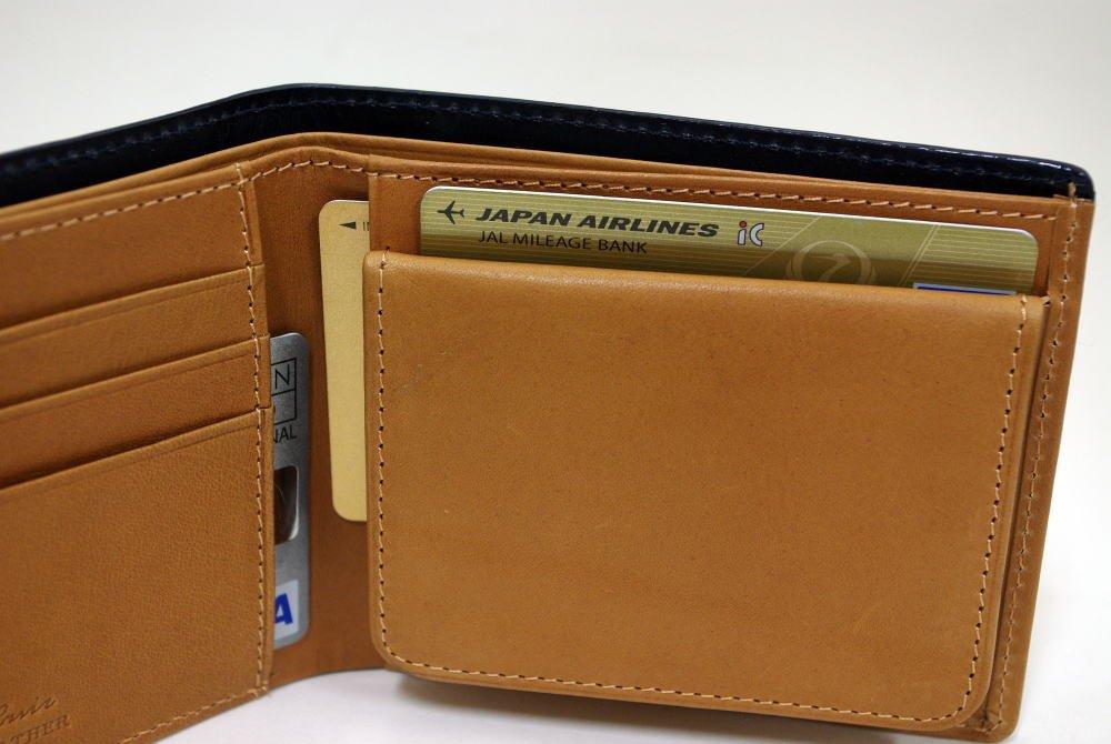 [Saint Cuir BRIDLE LEATHER] Thomas Bridle Leather and Tanned Leather Bifold Wallet (with Box-Shaped Coin Purse) (Dark Chocolate)