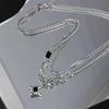 Trendy Unisex Double Layer Lucky Star Necklace Edgy Streetwear Design Couple Matching Jewelry Sturdy Alloy Material