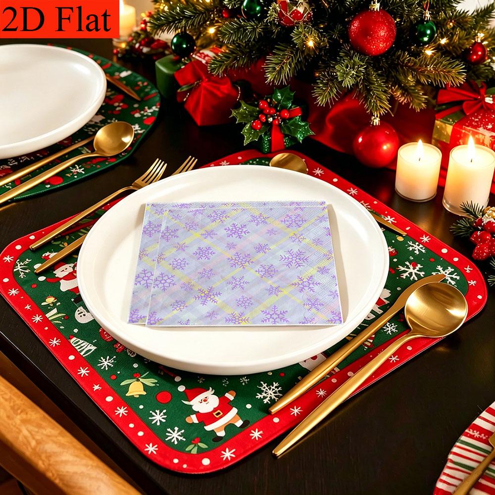 20pcs Disposable Napkins with Snowflake Pattern Print for Wedding,Parties,and Daily Use for Thanksgiving Fall Christmas Table Decoration