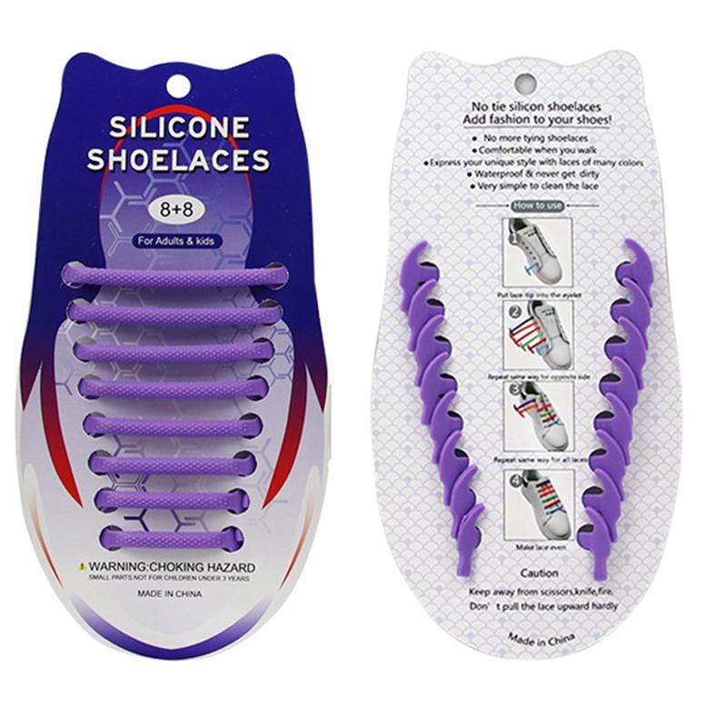 16pcs/set Semicircle Elastic Silicone Sneakers Shoelace Special Silicone Shoelaces No Tie Shoelace Men Women Shoe Laces Rubber