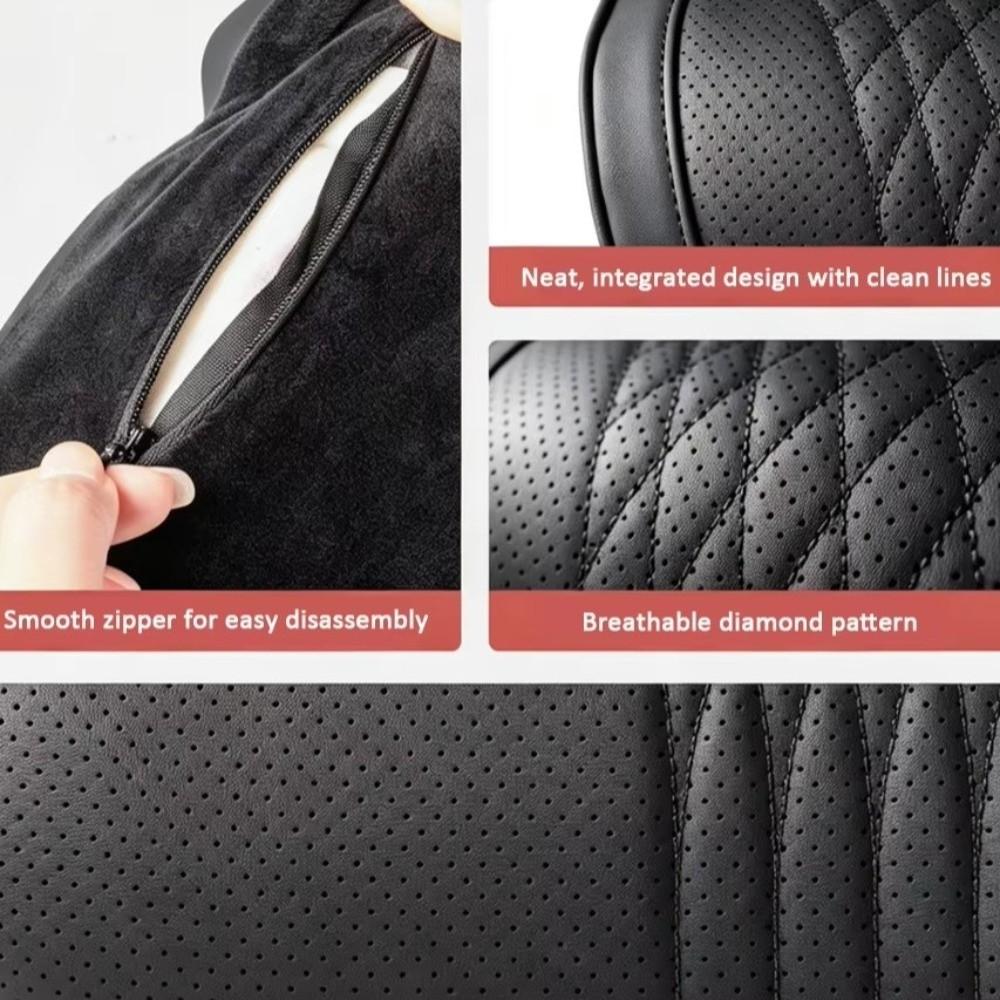 Leather Cover Car Seat Neck Pillow Memory Foam Auto Cervical Cushion Car Headrest Cushion