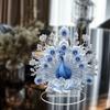 1PC animal series white and blue peacock open screen desktop ornament home living room study ornament gift character